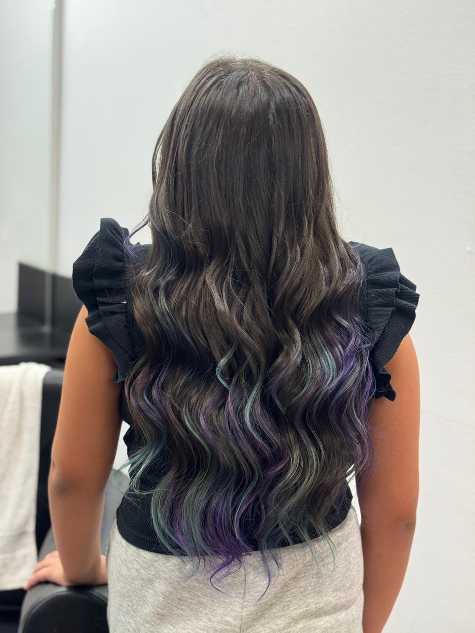 Resultado de balayage en cabello largo